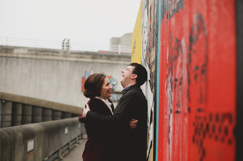 fun informal Southbank winter engagement shoot in London by love oh love photography
