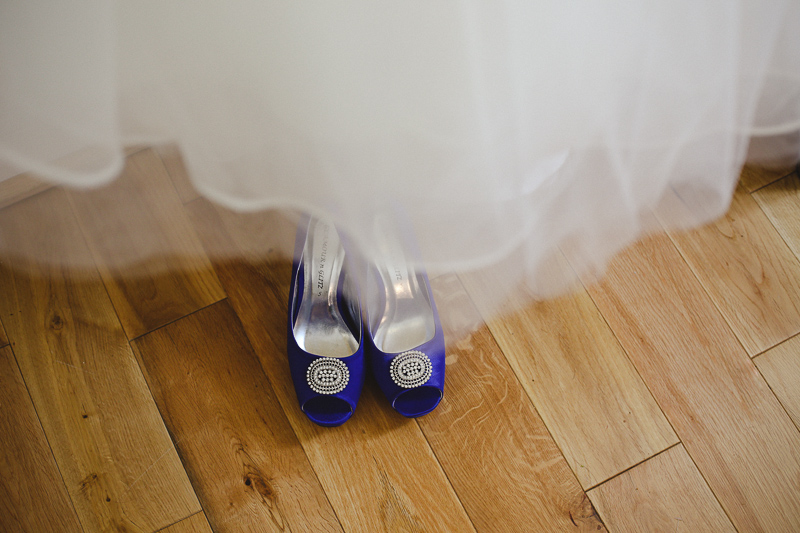 Blue wedding shoes by Love oh Love photography