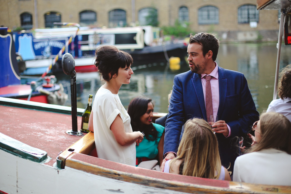 bride on a boat London wedding by love oh love photography